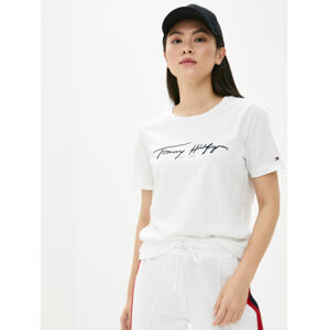 Tommy Hilfiger dámské bílé tričko - M (YBR)